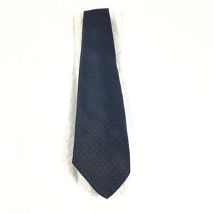 Vintage 80s Starcy Navy Blue Red Pin Dot Tie 59
